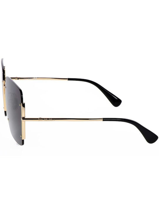 Max Mara Women's Sunglasses with Gold Metal Frame and Gray Lens MM 0002-H 32A
