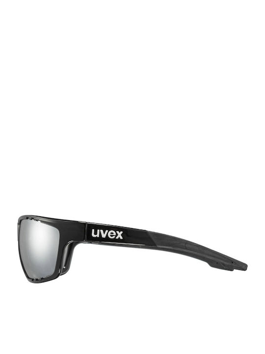 Uvex Sportstyle 706 V Ανδρικά Γυαλιά Ηλίου με Μαύρο Κοκκάλινο Σκελετό και Μαύρο Καθρέφτη Φακό 5320052201