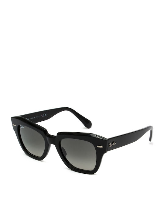 Ray Ban State Street Women's Sunglasses with Black Horn-Rimmed Frame and Black Gradient Lens RB2186 901/71