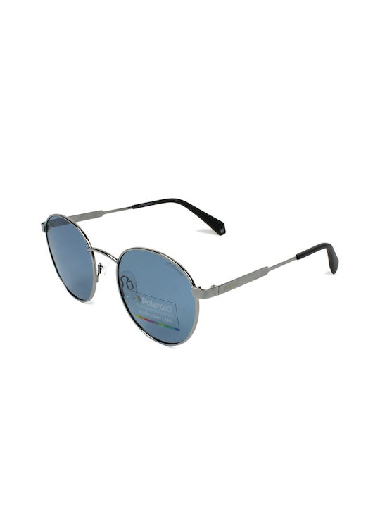 Polaroid Unisex Sonnenbrille mit Gray Metall Gestell und Blau Polarisiert Spiegel Linse PLD2053/S PJP/C3