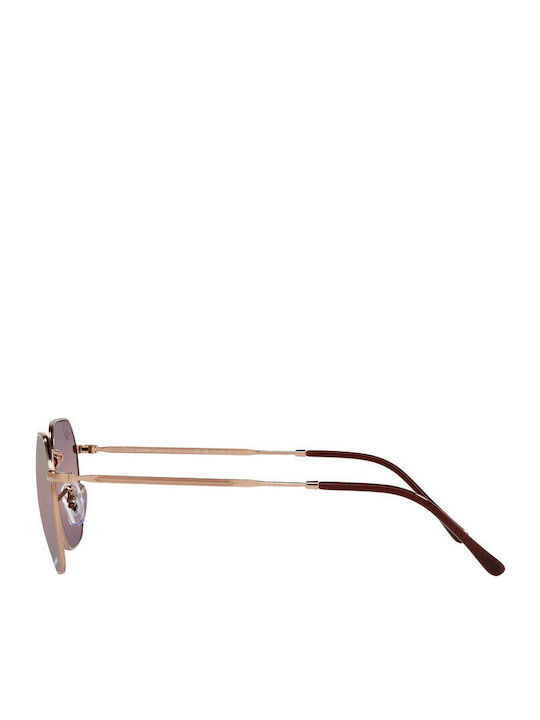 Ray Ban Jim Unisex Γυαλιά Ηλίου με Ροζ Χρυσό Μεταλλικό Σκελετό και Κόκκινο Polarized Καθρέφτη Φακό RB3694 9202/G9