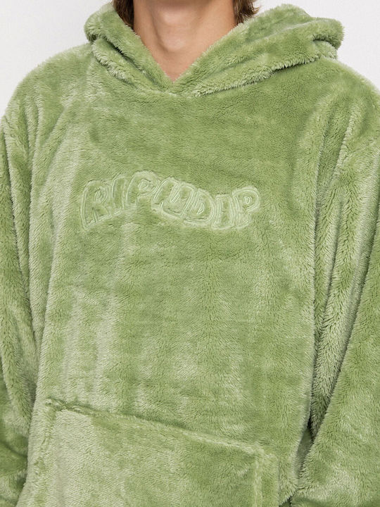 Rip N Dip Sherpa Men's Sweatshirt with Hood and Pockets Pistachio