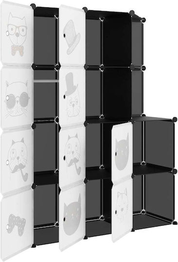 vidaXL Spielzeug Aufbewahrungssystem aus Kunststoff Weiß 110x46.5x144cm 10Stück