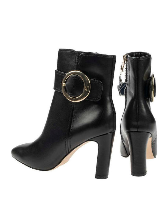 Ghete dama din piele cu Platforme pentru femei Negru