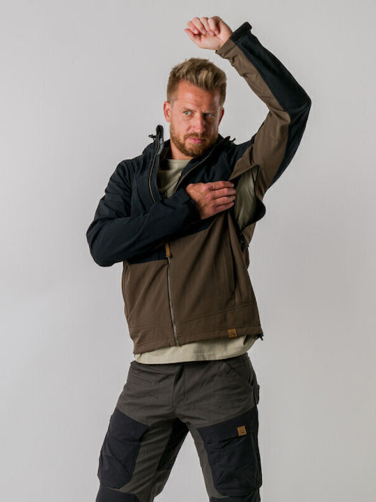 Geci Barbati 3l Augus Sezon Iarna Softshell Waterproof și cu Protecție Împotriva Vântului Maro