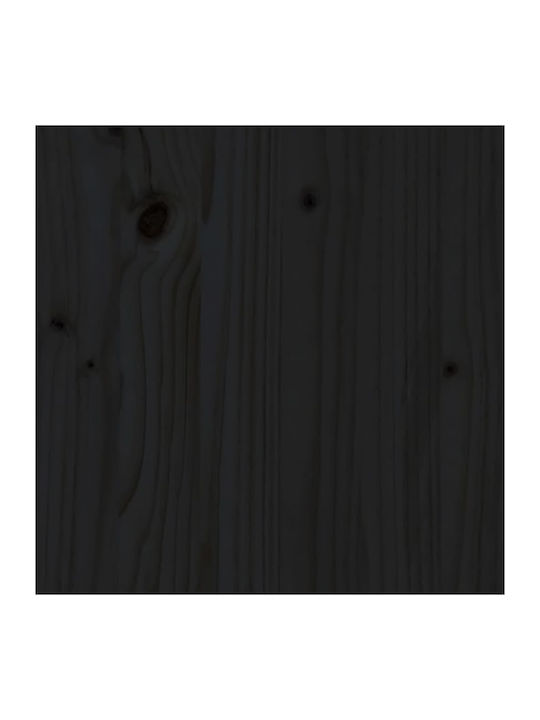 Sofa Bed Single Solid Wood Black with Slats for Mattress 90x200cm