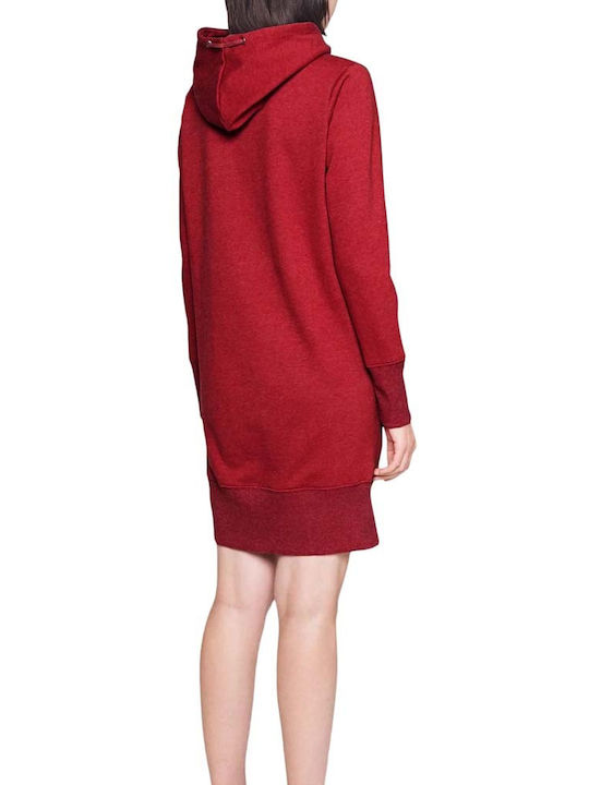 Pepe Jeans Gisela Mini Dress with Hood Red