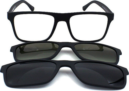 Emporio Armani Мъжки Пластмасов Рамка за Очила с Clip On Черен EA4115 58531W
