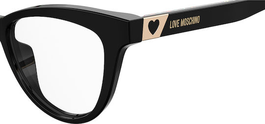 Moschino Rame Ochelari Pentru Femei Acetat Ochi De Pisică Negru MOL576 807
