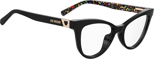 Moschino Rame Ochelari Pentru Femei Acetat Ochi De Pisică Negru MOL576 807