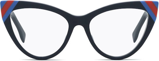 Fendi Damen Acetat Brillengestell Katzenauge Schwarze FF 0245 PJP