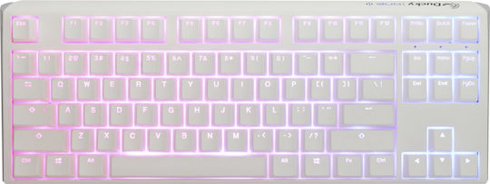 Ducky One 3 TKL Gaming Mechanical Keyboard Tenkeyless with Cherry MX Clear switches and RGB lighting (English US) Pure White