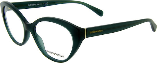 Emporio Armani Women's Acetate Cat Eye Prescription Eyeglass Frame Green EA3189 5127