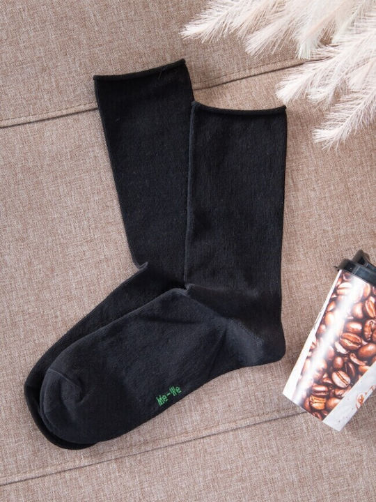 ME-WE Damen Einfarbige Socken Schwarz 1Pack