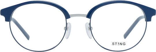 Sting Metal Eyeglass Frame Blue VST181 0502