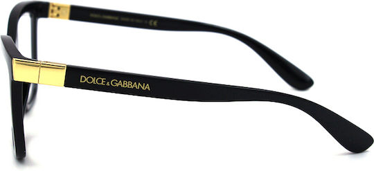 Dolce & Gabbana Weiblich Kunststoff Brillenrahmen Schmetterling Schwarz DG5076 501