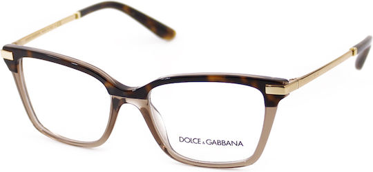 Dolce & Gabbana Rame Ochelari Pentru Femei Fluture Maro DG3345 3256