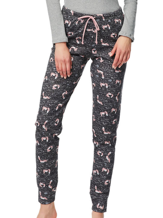 Minerva Winter Cotton Women's Pyjama Pants Anthracite