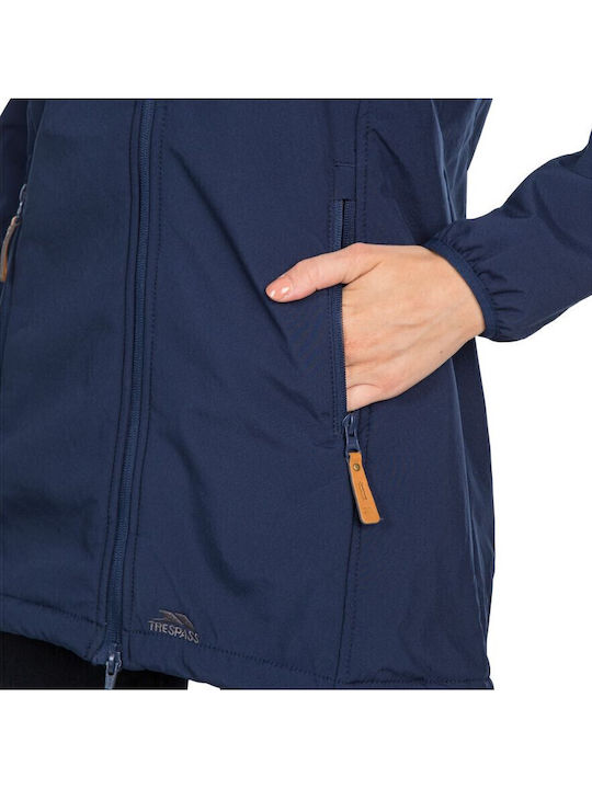 Kristen Women's Long Parka Softshell Jacket Waterproof and Windproof for Winter Navy Blue