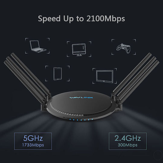 Wavlink WL-WN531A6 Ασύρματο Router Wi‑Fi 5 με 4 Θύρες Gigabit