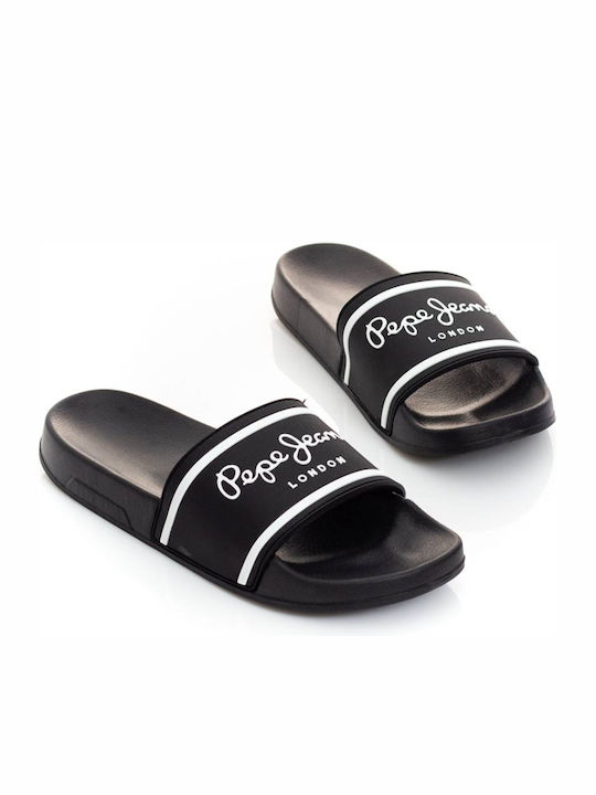 Pepe Jeans Slides σε Μαύρο Χρώμα