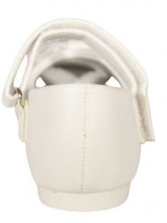 Kids Anatomic Leather Ballerinas with Hoop & Loop Closure White