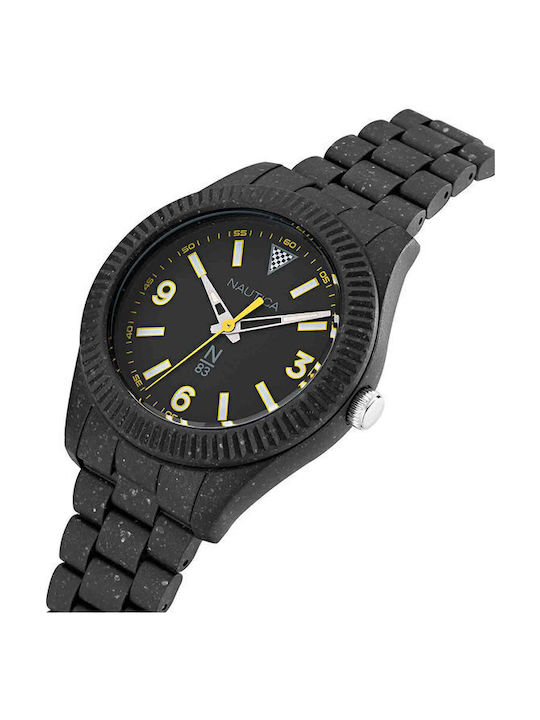 Nautica Watch Battery with Black Rubber Strap