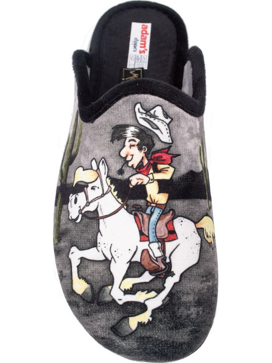 Papuci bărbați iarna cu modele Negri