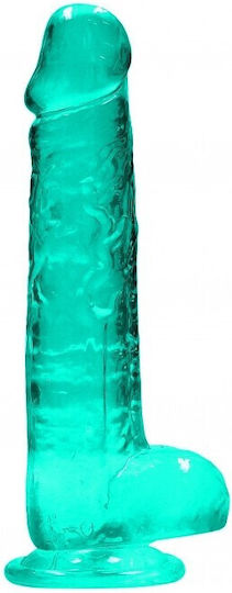 Shots Real Rock Crystal Clear Dildo With Balls Реалистично дилдо с Топки и Вендуза Green 20см