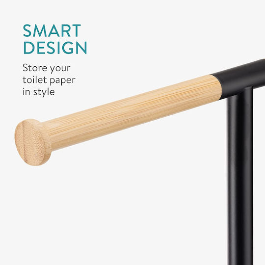 Navaris Metallic Paper Holder Floor Black