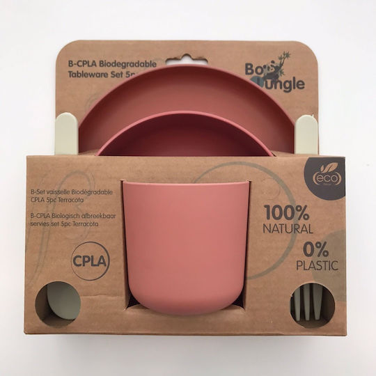 Bo Jungle Set Essgeschirr aus Kunststoff Orange 5Stück