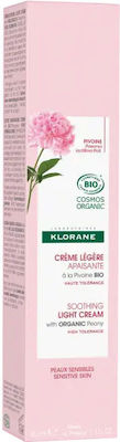 Klorane Organic Peony Soothing Light 24ωρη Ενυδατική Κρέμα Προσώπου για Ευαίσθητες Επιδερμίδες 40ml