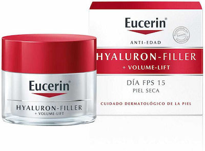 Eucerin Hyaluron-Filler + Volume Lift Rich Ενυδατική & Αντιγηραντική Κρέμα Προσώπου Ημέρας με SPF15 για Ξηρές Επιδερμίδες με Υαλουρονικό Οξύ 50ml