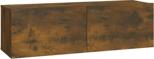 Wall-Mounted Living Room Cabinet Made of Smoked Oak Wood 100x30x30cm