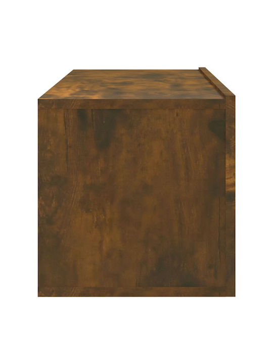 Wandvitrine Wohnzimmer aus geräucherter Eichenholz 100x30x30cm