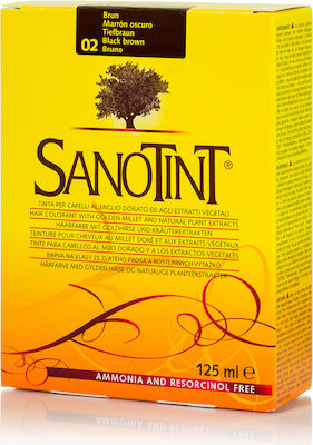 Sanotint Classic Set Vopsea de Păr fără amoniac 02 Maro Negru 125ml