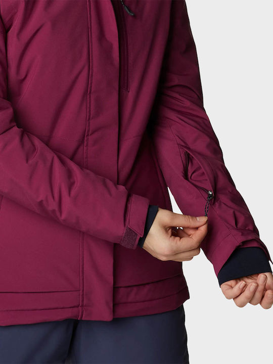 Columbia Alpine Insulated Scurt Jachetă de femei tip parka cu glugă de blană pentru iarnă Dark Purple