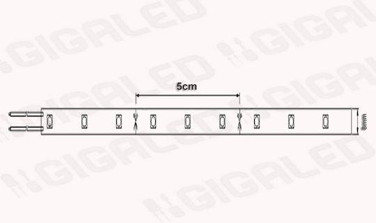 Wasserdicht LED-Streifen 12V Rot Licht 1m Typ SMD3528