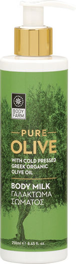 Bodyfarm Pure Olive Feuchtigkeitsspendende Lotion Körperpflege mit Hyaluronsäure für Alle Hauttypen 250ml