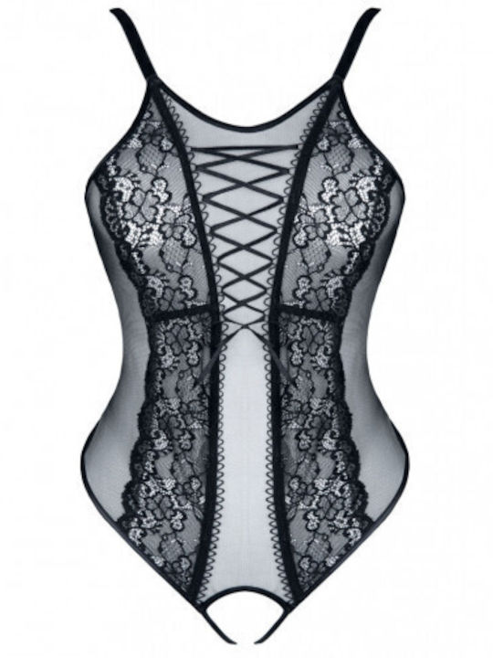 Demoniq Margot Crotchless Teddy Sexy Bodysuit Black