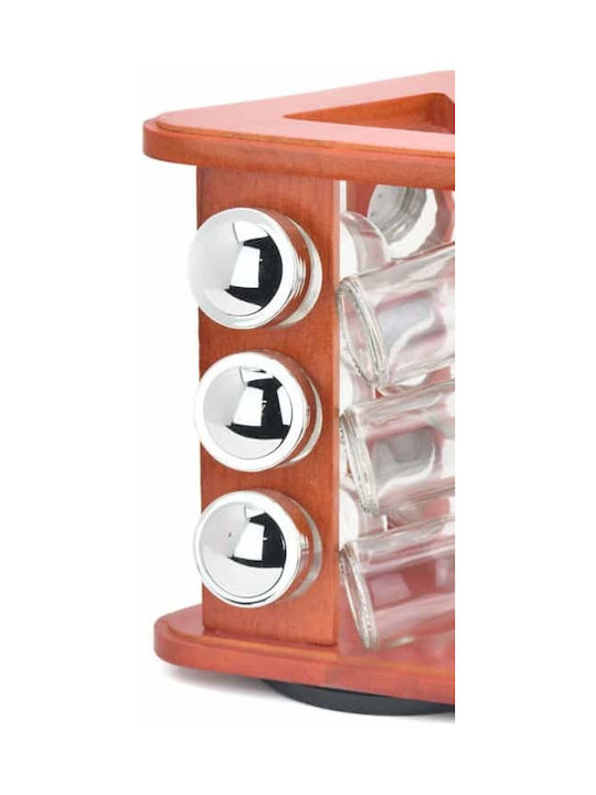 Karvounis Glass Tabletop Rotating Spice Rack Cherry 9pcs