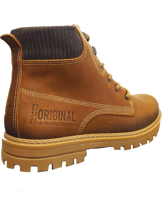 Veludo Leather Tabac Brown Men's Boots Anatomical