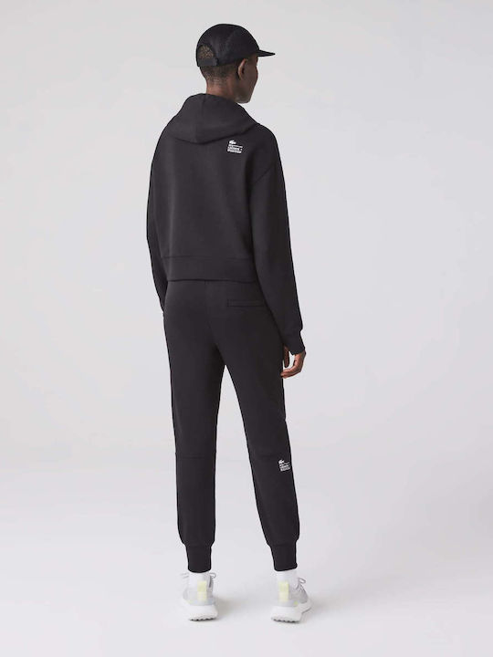 Lacoste Pantaloni de trening pentru femei cu cauciuc Negru