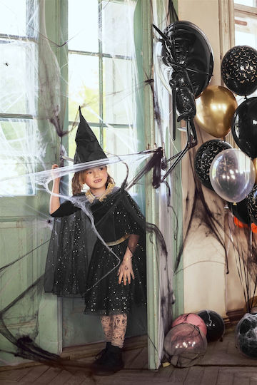 PartyDeco Черен декоративен паяжина Halloween Висящи декоративни за Парти Хелоуин 1бр PH60-010