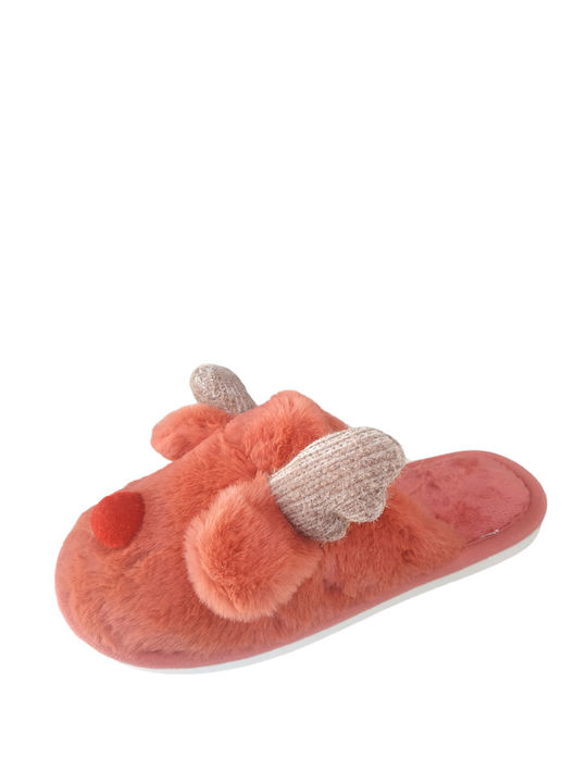 Winter Women's Slippers Reindeer Winter Slippers Reindeer Color Cherry