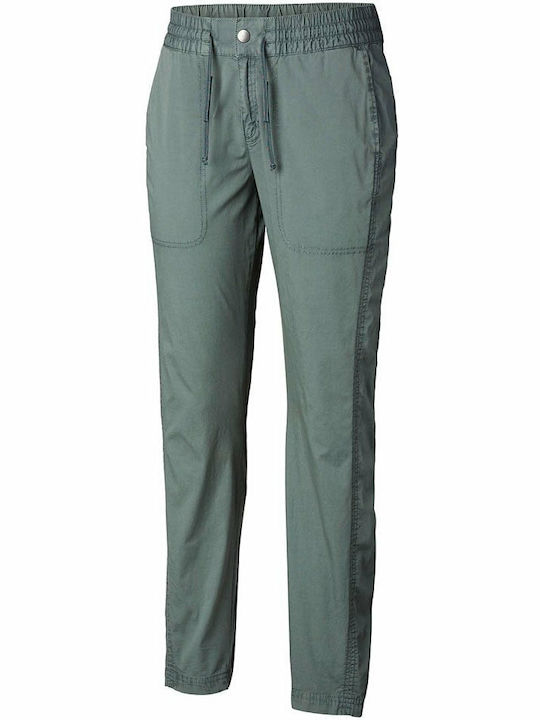 Elevated Women's Fabric Trousers with Elastic Green