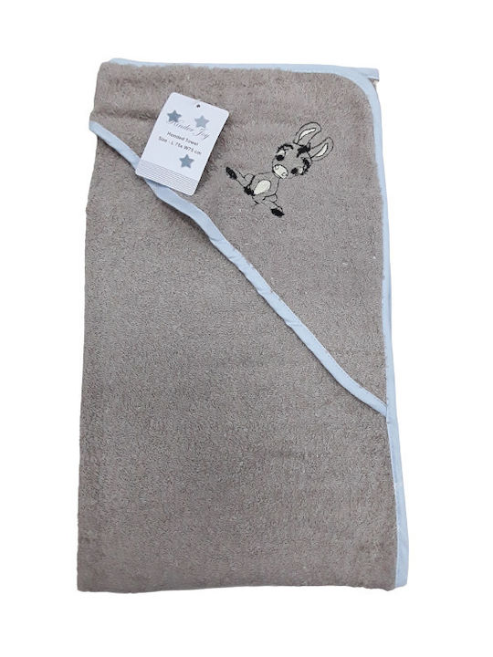 Beboulino Hooded Baby Bath Towel Gray