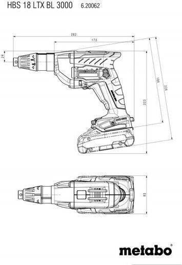 Metabo HBS 18 LTX BL 3000 Κατσαβίδι Γυψοσανίδας Μπαταρίας 18V