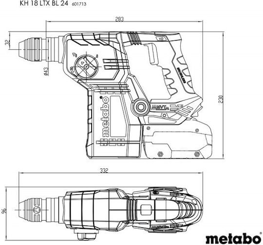 Metabo KH 18 LTX BL 24 Ударен Къртач Соло с Прикачване SDS Plus 601713850