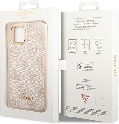 Guess Vintage Gold Logo Plastic Back Cover Pink (iPhone 14 Pro Max)